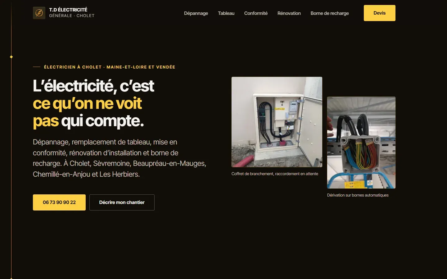 Aperçu du site T.D Électricité
