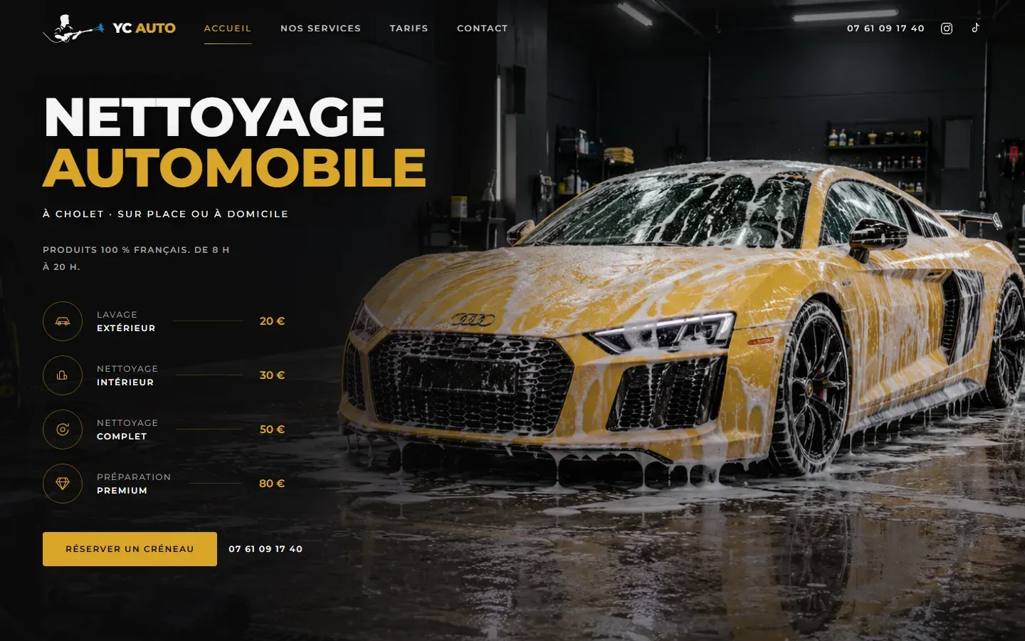 Aperçu du site YC Auto
